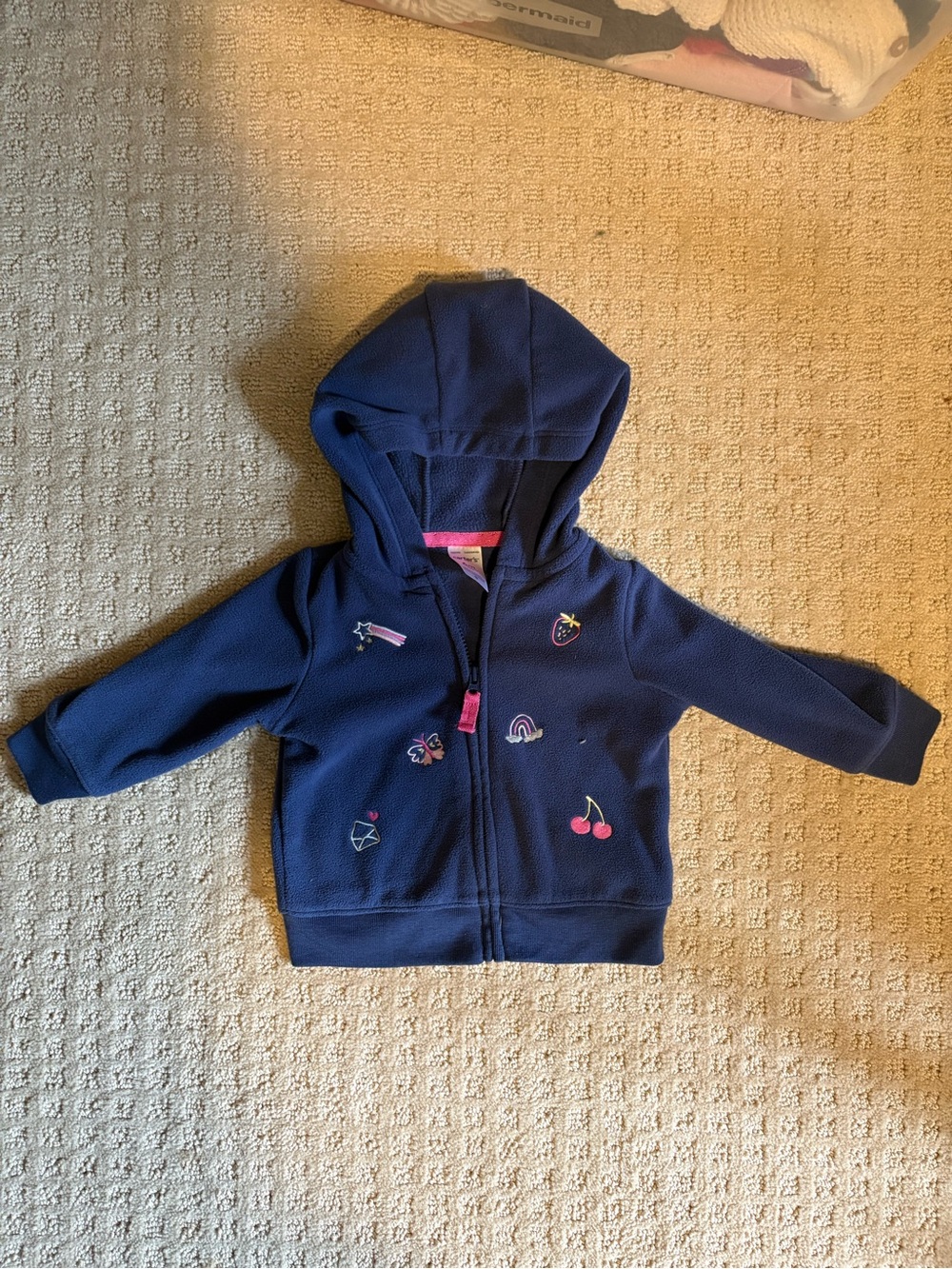 Carter's Navy Hoodie with Adorable Embroidery